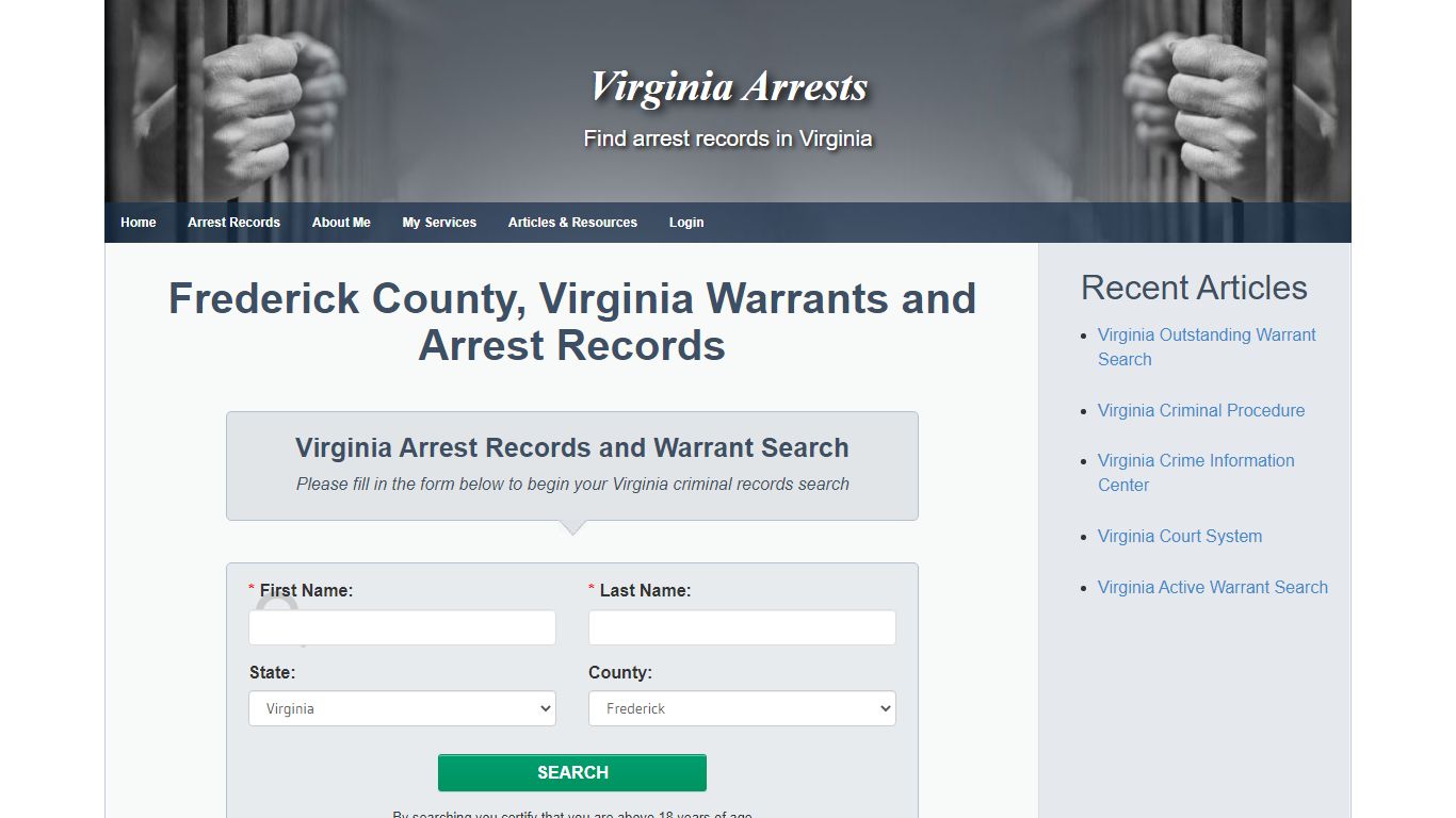 Frederick County, Virginia Warrants and Arrest Records ...